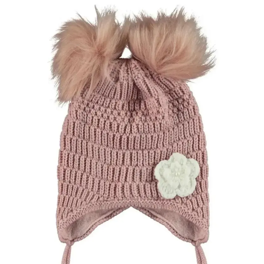 Kitti Kız Bebek Kulaklı Bere Pudra 1-4Yaş  - 2