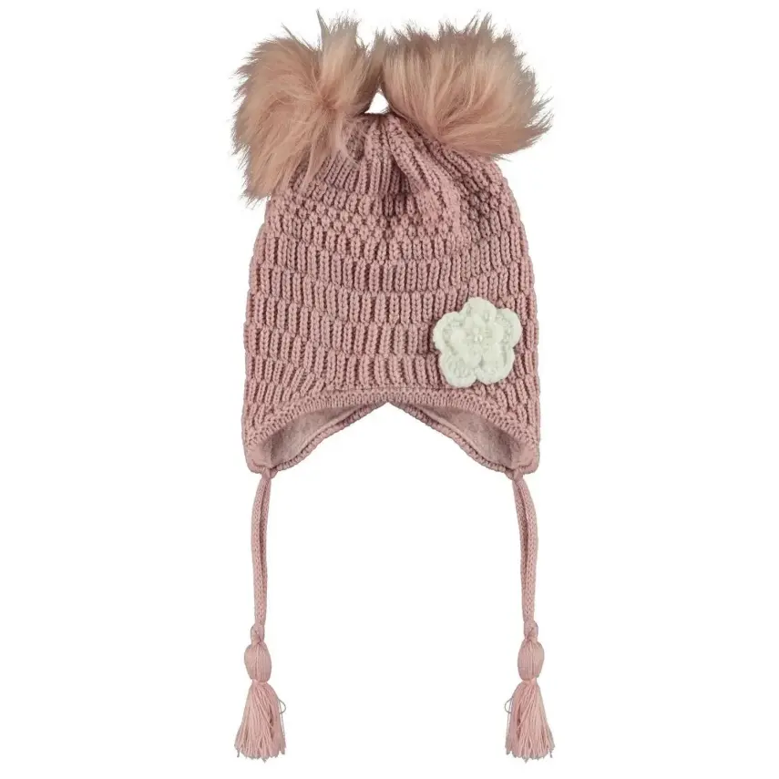 Kitti Kız Bebek Kulaklı Bere Pudra 1-4Yaş  - 1