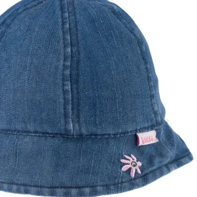 Kitti Kız Bebek Maksi Şapka 0-18 Ay Mavi Denim (1)