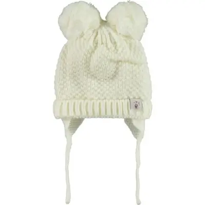 Kitti Kız Bere Kulaklı Krem 0-18 Ay Asortili