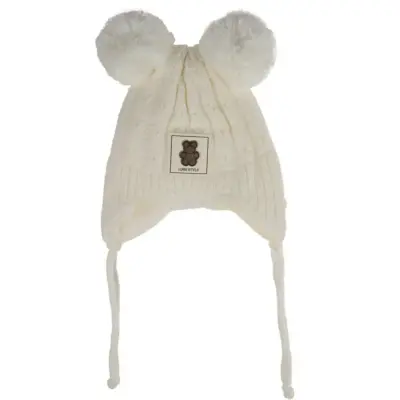 Kitti Kız Çocuk Eldiven Atkı Bere Takım 0-18 Ay Krem - 2