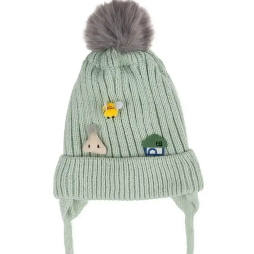 Kitti Kız Çocuk Eldiven Atkı Bere Takım 1-4Yaş Mint  - 2