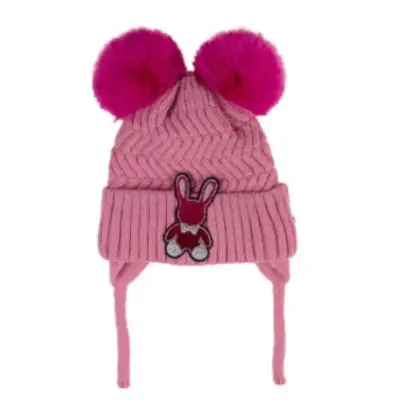 Kitti Kız Çocuk Eldiven Atkı Bere Takım 1-4Yaş Pembe  - 2