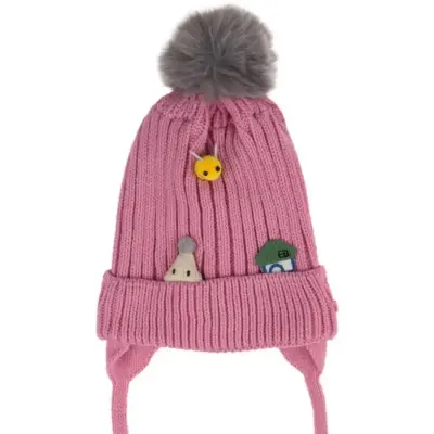 Kitti Kız Çocuk Eldiven Atkı Bere Takım 1-4Yaş Pembe (1)