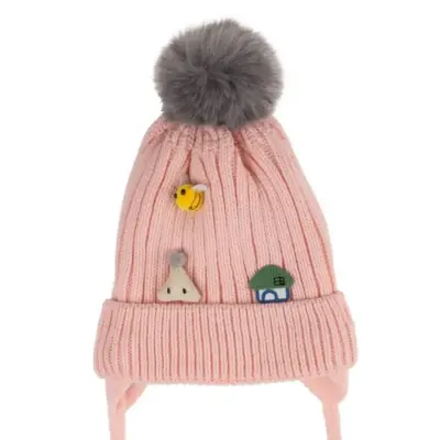 Kitti Kız Çocuk Eldiven Atkı Bere Takım 1-4Yaş Soft Pembe (1)