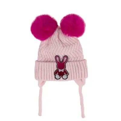 Kitti Kız Çocuk Eldiven Atkı Bere Takım 1-4Yaş Soft Pembe (1)