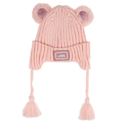 Kitti Kız Çocuk Eldiven Atkı Bere Takım 1-4Yaş Soft Pembe - 3
