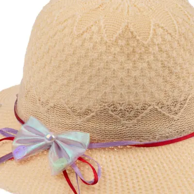 Kitti Merserize Kız Bebek Şapka 0-18 Ay Krem - 2