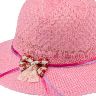 Kitti Merserize Kız Bebek Şapka 0-18 Ay Pembe (1)