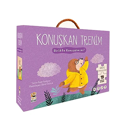 Kösi- Konuşkan Trenim 19 Parça Puzzle ve Kitap (1)