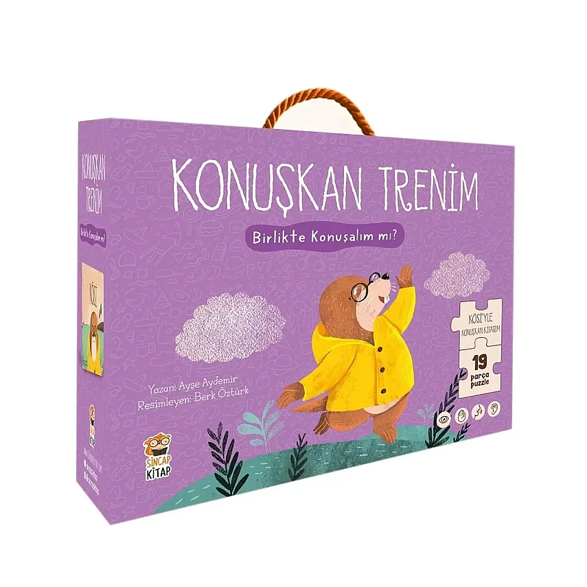 Kösi- Konuşkan Trenim 19 Parça Puzzle ve Kitap - 2
