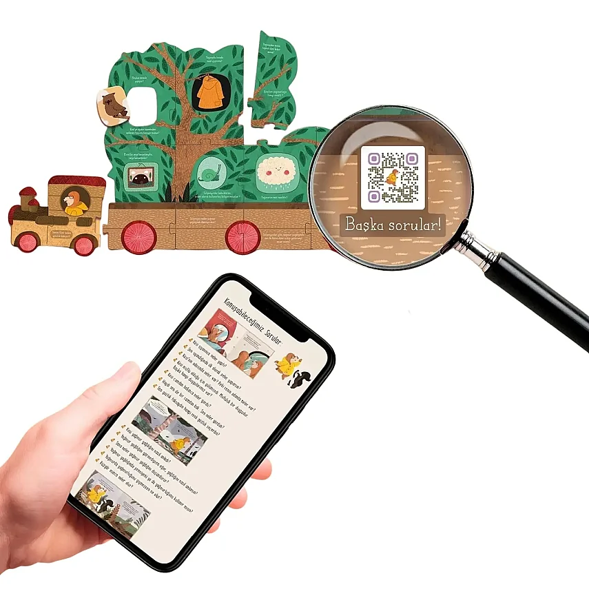 Kösi- Konuşkan Trenim 19 Parça Puzzle ve Kitap - 4