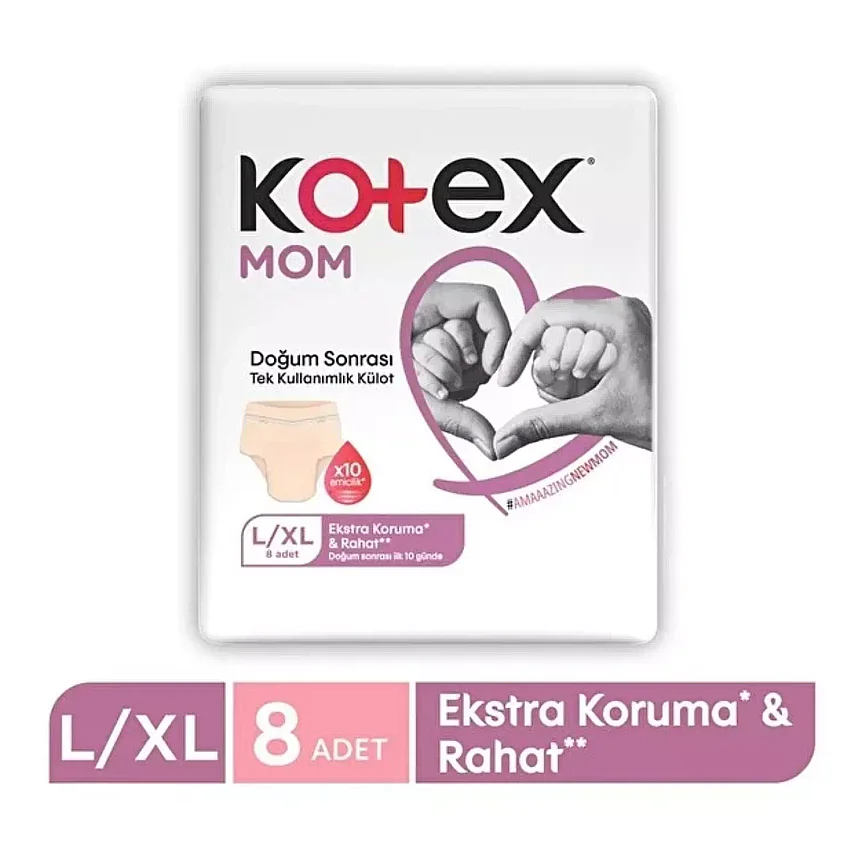 Kotex Mom Doğum Sonrası Emici Külot 8li L-XL Beden - 1