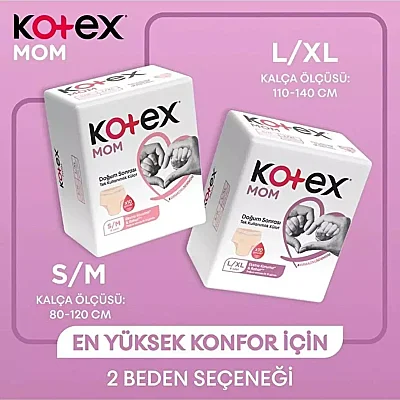 Kotex Mom Doğum Sonrası Emici Külot 8li L-XL Beden (1)