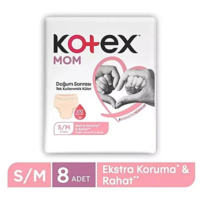 Kotex Mom Doğum Sonrası Emici Külot 8li S-M Beden