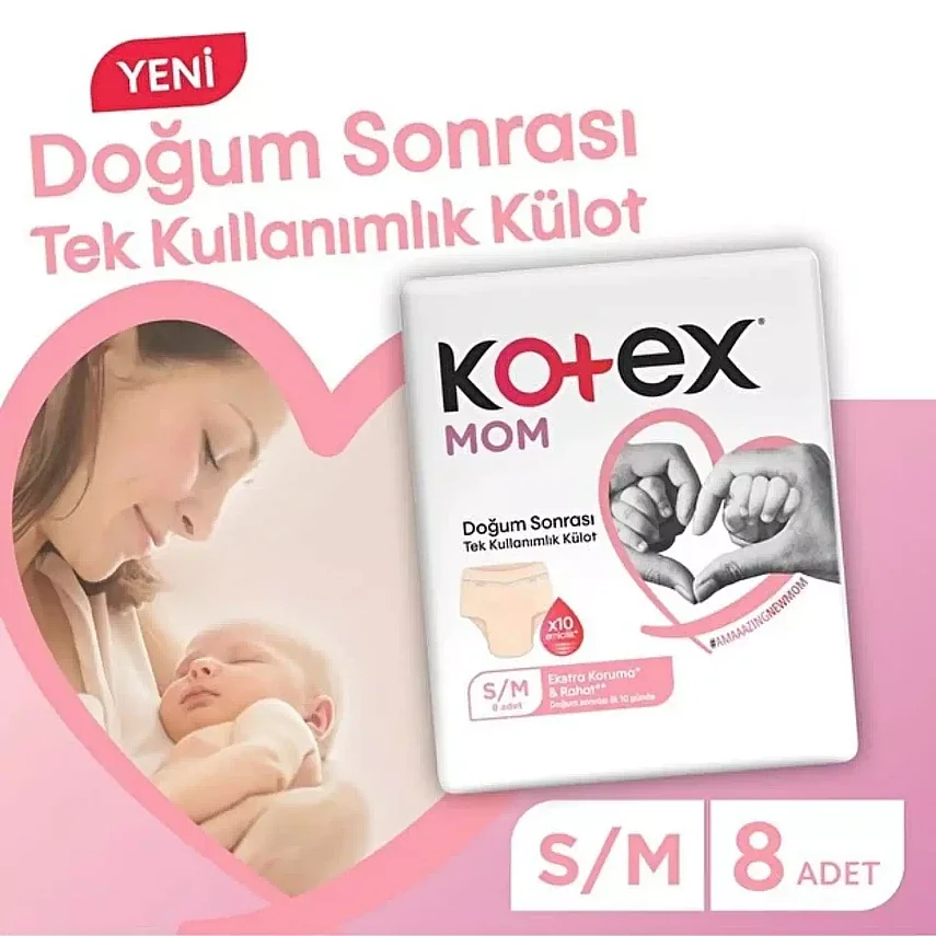 Kotex Mom Doğum Sonrası Emici Külot 8li S-M Beden - 3