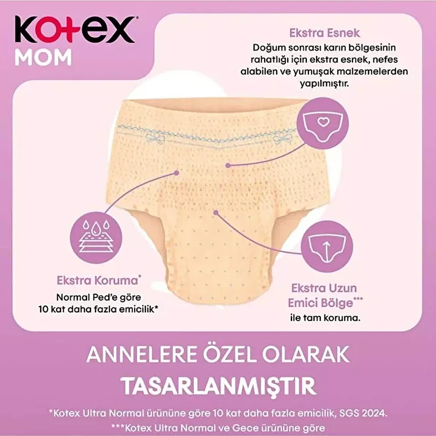 Kotex Mom Doğum Sonrası Emici Külot 8li S-M Beden - 4