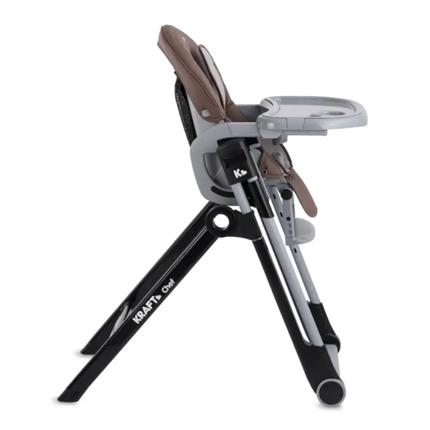 Kraft Chef Fonksiyonel Katlanabilir Çift Tepsili Mama Sandalyesi Cacao - 7