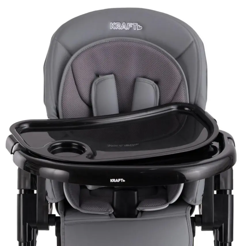 Kraft Chef Fonksiyonel Katlanabilir Çift Tepsili Mama Sandalyesi Grey - 13