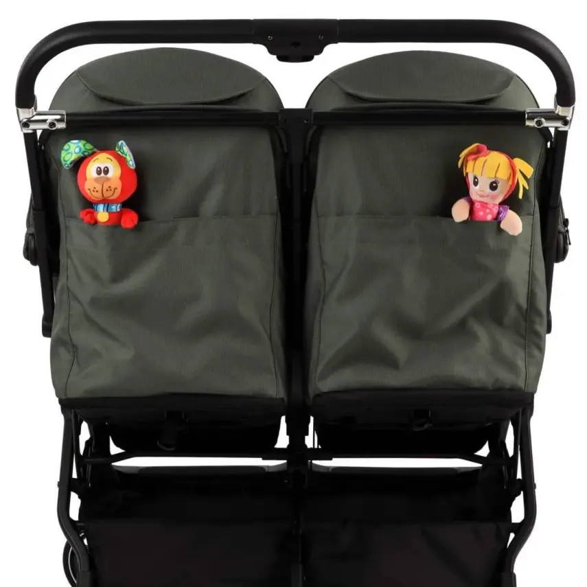 Kraft Duplo Tek Elle Katlanabilir İkiz Bebek Arabası Black - 4