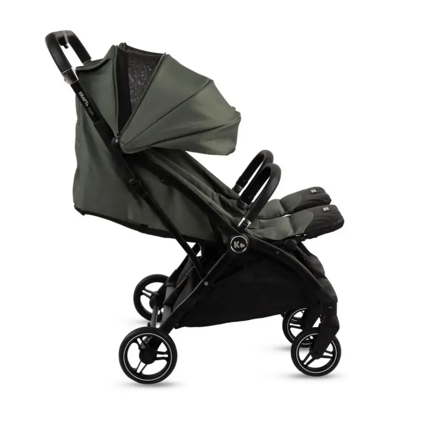 Kraft Duplo Tek Elle Katlanabilir İkiz Bebek Arabası Green - 11