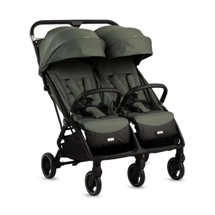 Kraft Duplo Tek Elle Katlanabilir İkiz Bebek Arabası Green - 1