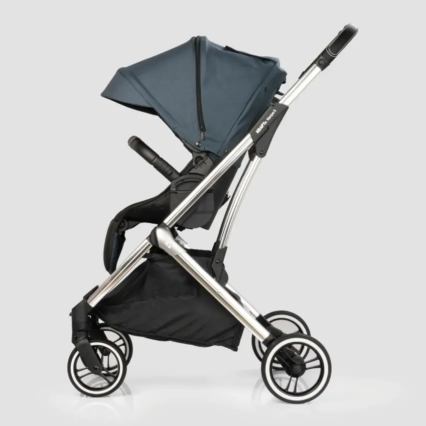 Kraft Kenya S Armor Plus Çift Yönlü Tek Elle Katlanabilir Kompakt Travel Sistem Bebek Arabası Blue - 6