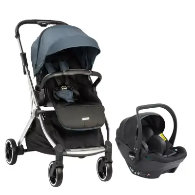 Kraft Kenya S Armor Plus Çift Yönlü Tek Elle Katlanabilir Kompakt Travel Sistem Bebek Arabası Blue