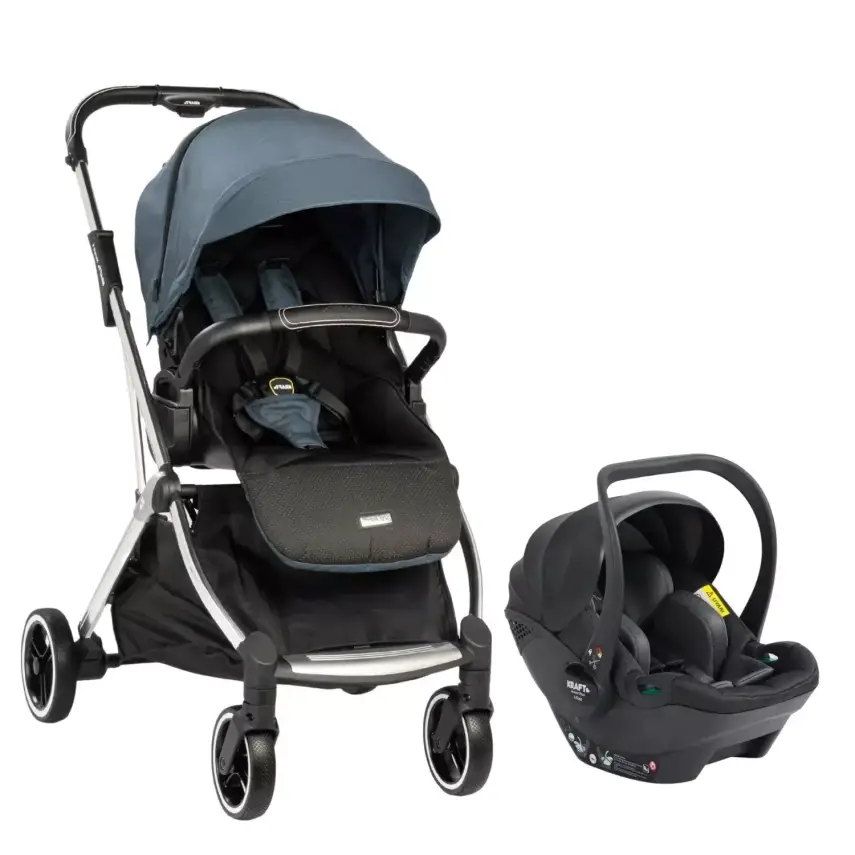 Kraft Kenya S Armor Plus Çift Yönlü Tek Elle Katlanabilir Kompakt Travel Sistem Bebek Arabası Blue - 1