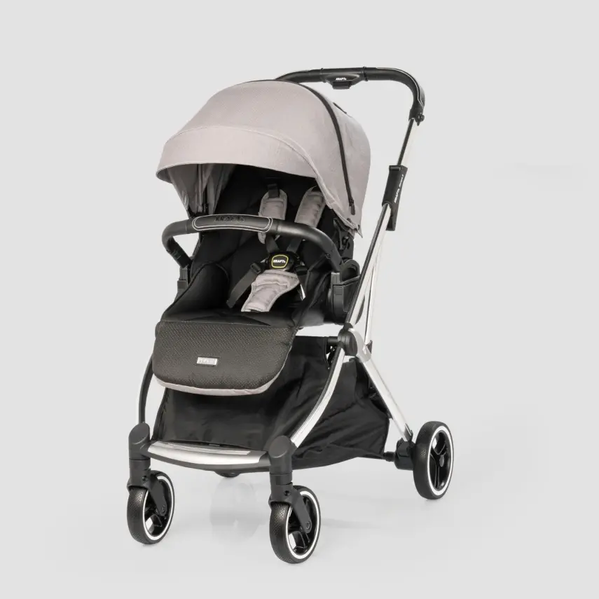 Kraft Kenya S Armor Plus Çift Yönlü Tek Elle Katlanabilir Kompakt Travel Sistem Bebek Arabası Grey - 5