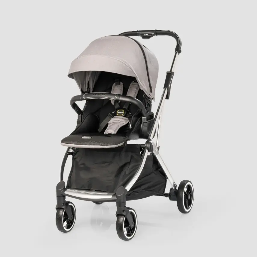 Kraft Kenya S Armor Plus Çift Yönlü Tek Elle Katlanabilir Kompakt Travel Sistem Bebek Arabası Grey - 4