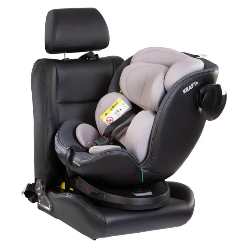 Kraft Lucca 360° Dönebilen Isofix Bağlantılı I-Size Oto Koltuğu 0-36 Kg Black - 6