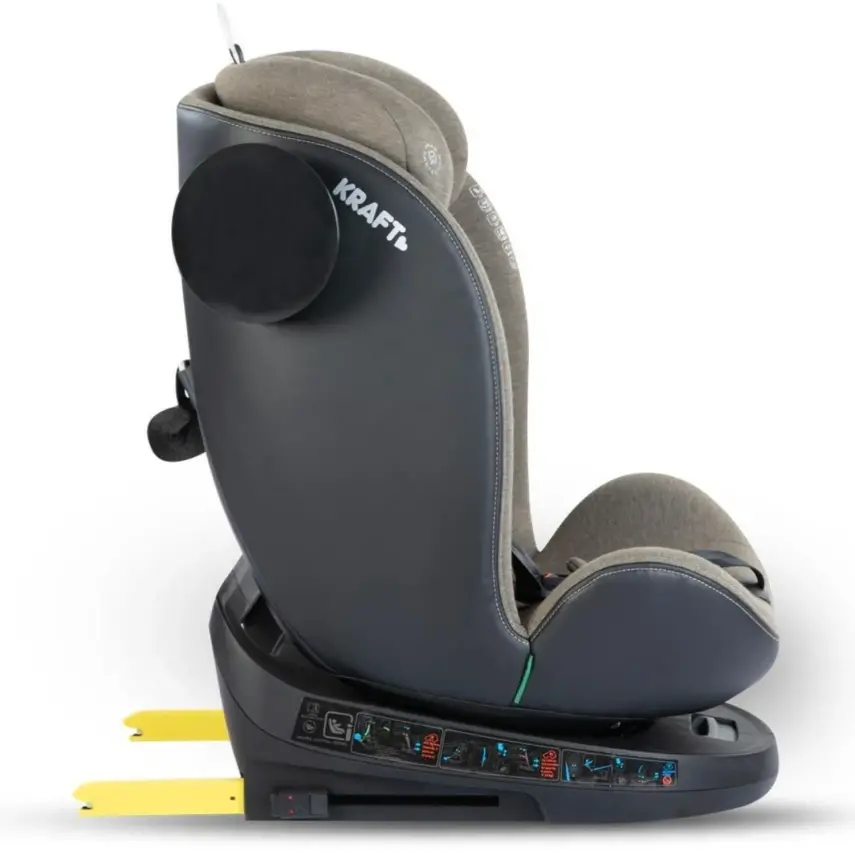 Kraft Lucca 360° Dönebilen Isofix Bağlantılı I-Size Oto Koltuğu 0-36 Kg Grey - 7