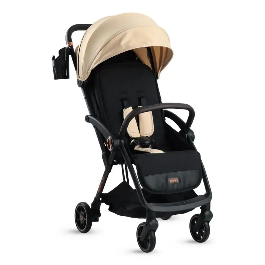 Kraft Star Tek Elle Katlanabilir Kompakt Kabin Bebek Arabası Beige - 1