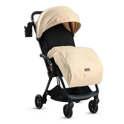 Kraft Star Tek Elle Katlanabilir Kompakt Kabin Bebek Arabası Beige (1)