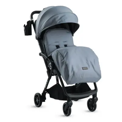 Kraft Star Tek Elle Katlanabilir Kompakt Kabin Bebek Arabası Grey (1)