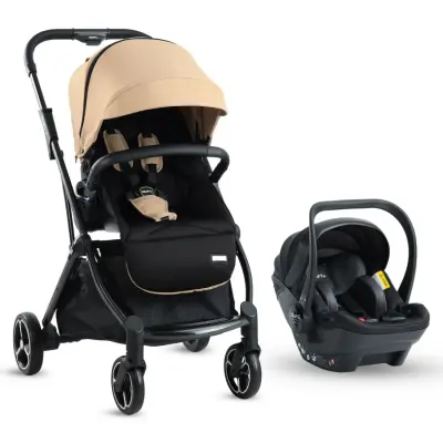 Kraft Viva I-Size Çift Yönlü Tek Elle Katlanabilir Travel Sistem Bebek Arabası Beige - 23
