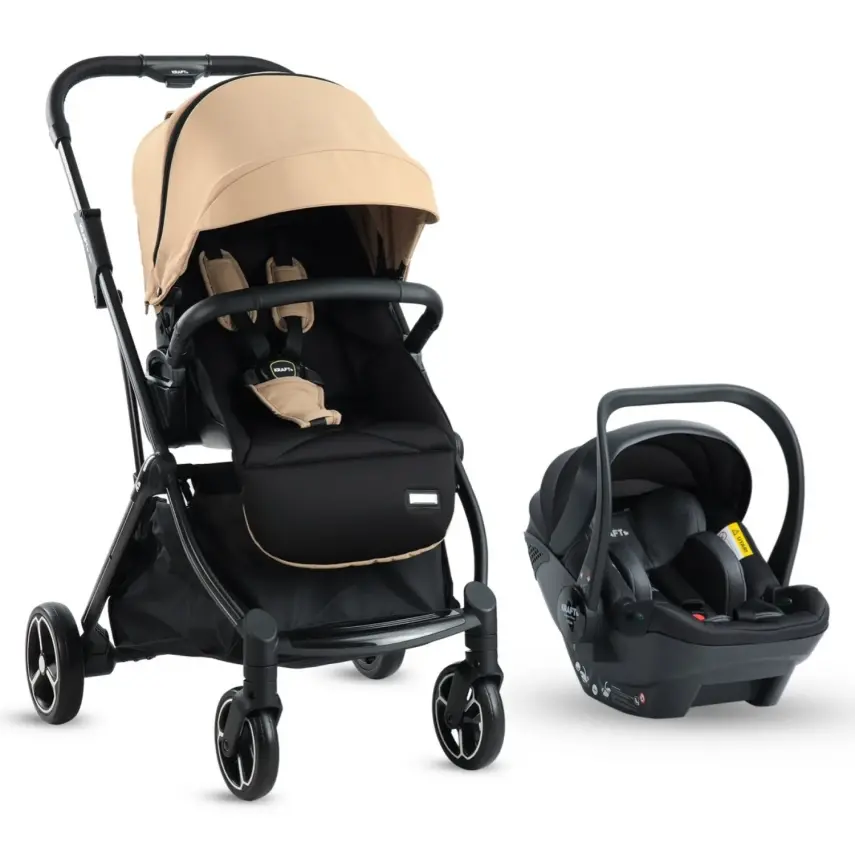 Kraft Viva I-Size Çift Yönlü Tek Elle Katlanabilir Travel Sistem Bebek Arabası Beige - 23