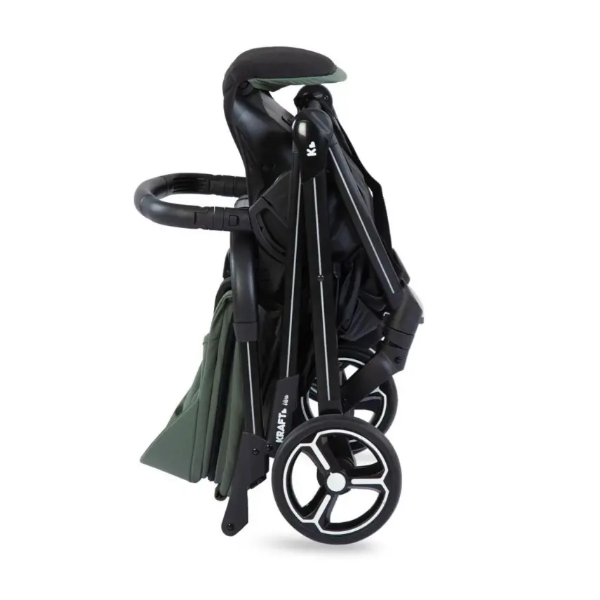 Kraft Viva I-Size Çift Yönlü Tek Elle Katlanabilir Travel Sistem Bebek Arabası Green - 26