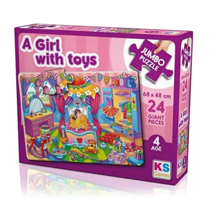 KS Games A Girl With Toys Jumbo Puzzle 24 Parça - 1