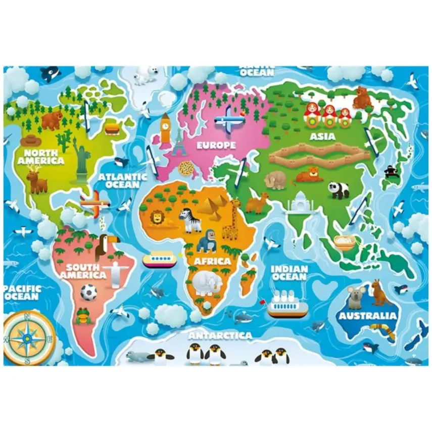 KS Games Colorful World Map Jumbo Puzzle 50 Parça - 2
