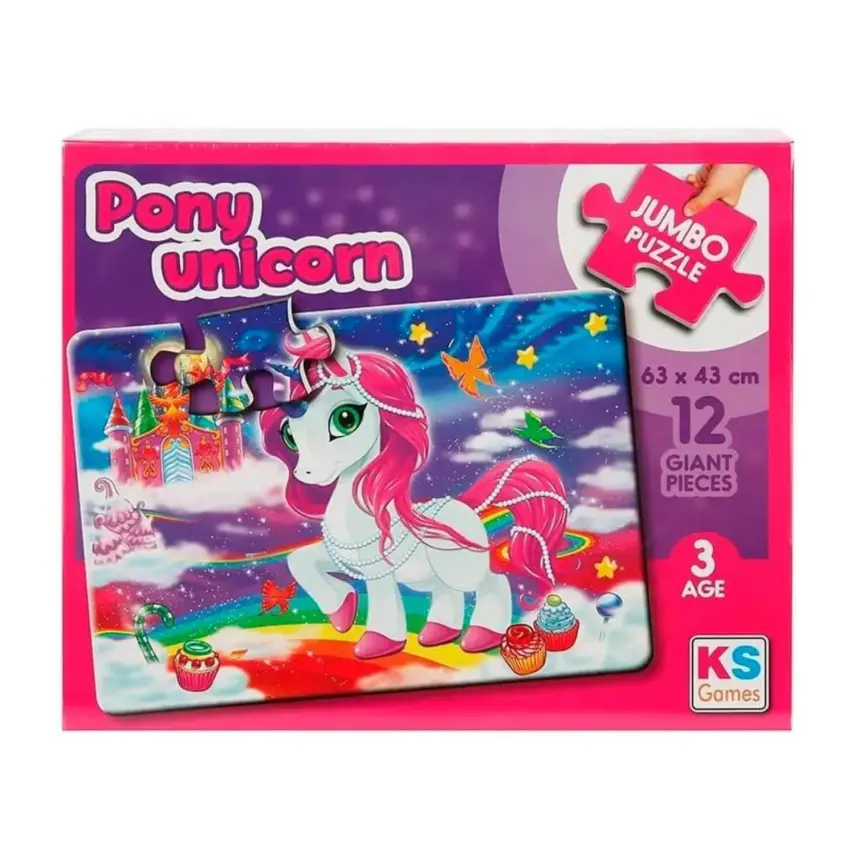 Ks Games Pony Pony Unicorn Jumbo Puzzle 12 Parça - 1