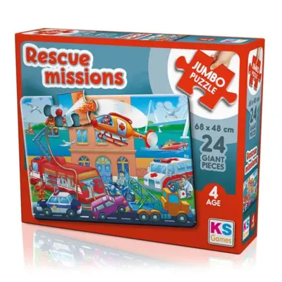 KS Games Rescue Missions Jumbo Puzzle 24 Parça - 1