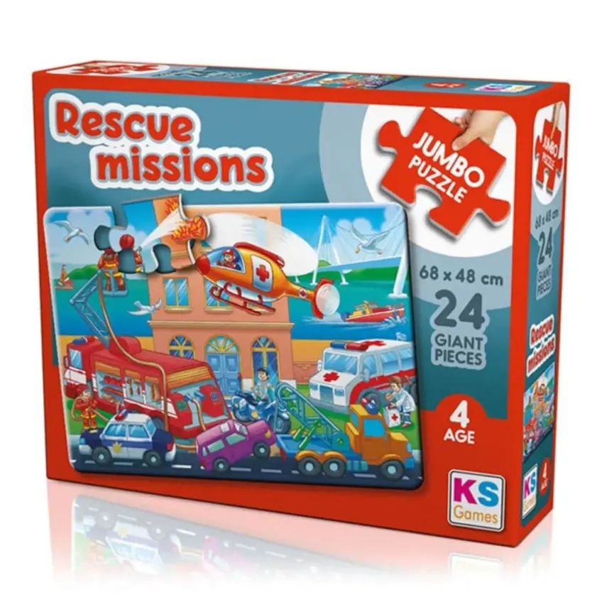 KS Games Rescue Missions Jumbo Puzzle 24 Parça - 1