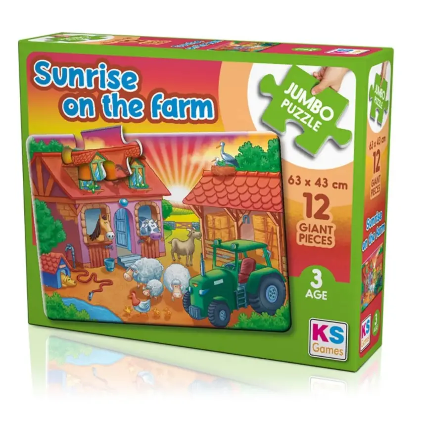 KS Games Sunrise On The Farm Jumbo Puzzle 12 Parça - 1