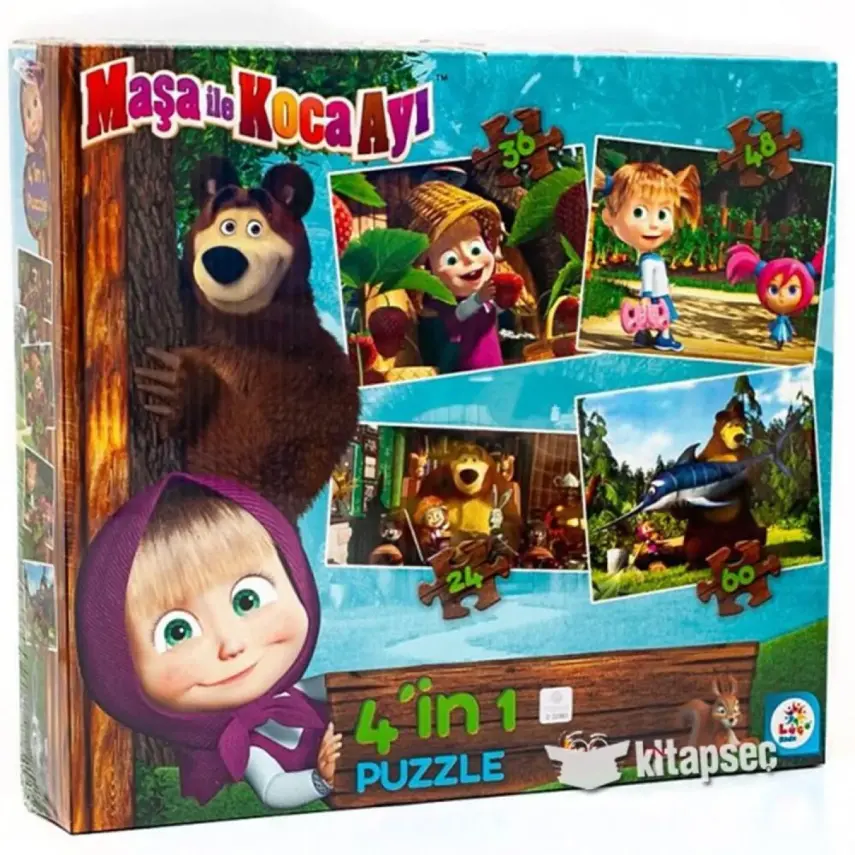 Laço Kids Maşa Koca Ayı 4 in 1 Puzzle - 1