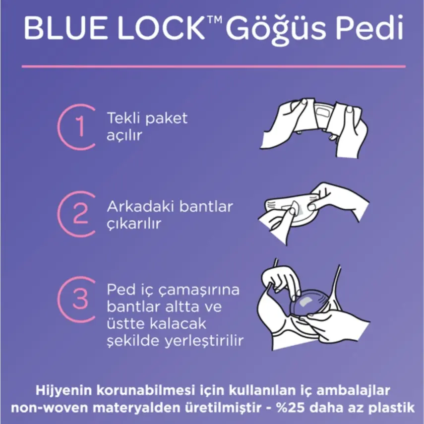 Lansinoh Blue Lock Göğüs Pedi 100lü - 15