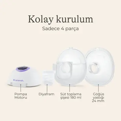 Lansinoh Giyilebilir Çiftli Göğüs Süt Sağma Pompası - 8