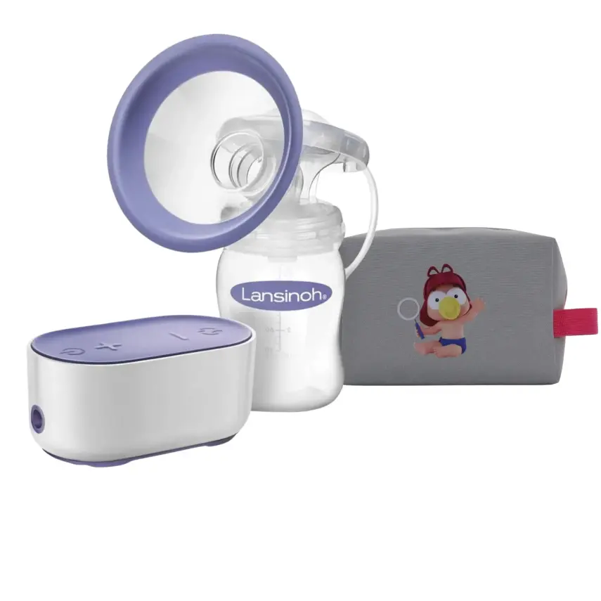 Lansinoh Kompakt Tekli Elektrikli Göğüs Pompası + Bebektif Mini Çanta Gri - 1