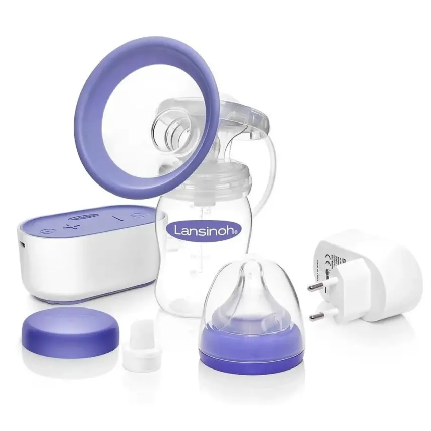 Lansinoh Kompakt Tekli Elektrikli Göğüs Pompası + Bebektif Mini Çanta Gri - 2